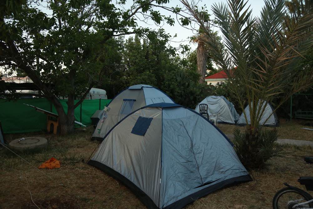 האוהלים פרוסים בשטח