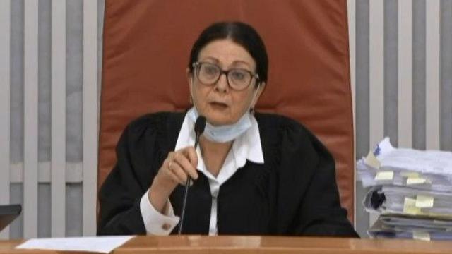 הנשיאה חיות בדיון המצולם (צילום: הרשות השופטת)