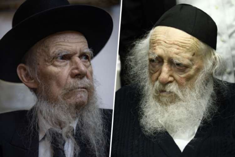 הרב קנייבסקי והרב אדלשטיין (צילומים: פלאש 90)