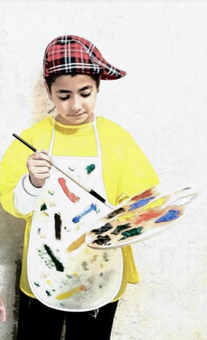 שמואל ביתא בן 9 מברכיה התחפש לצייר