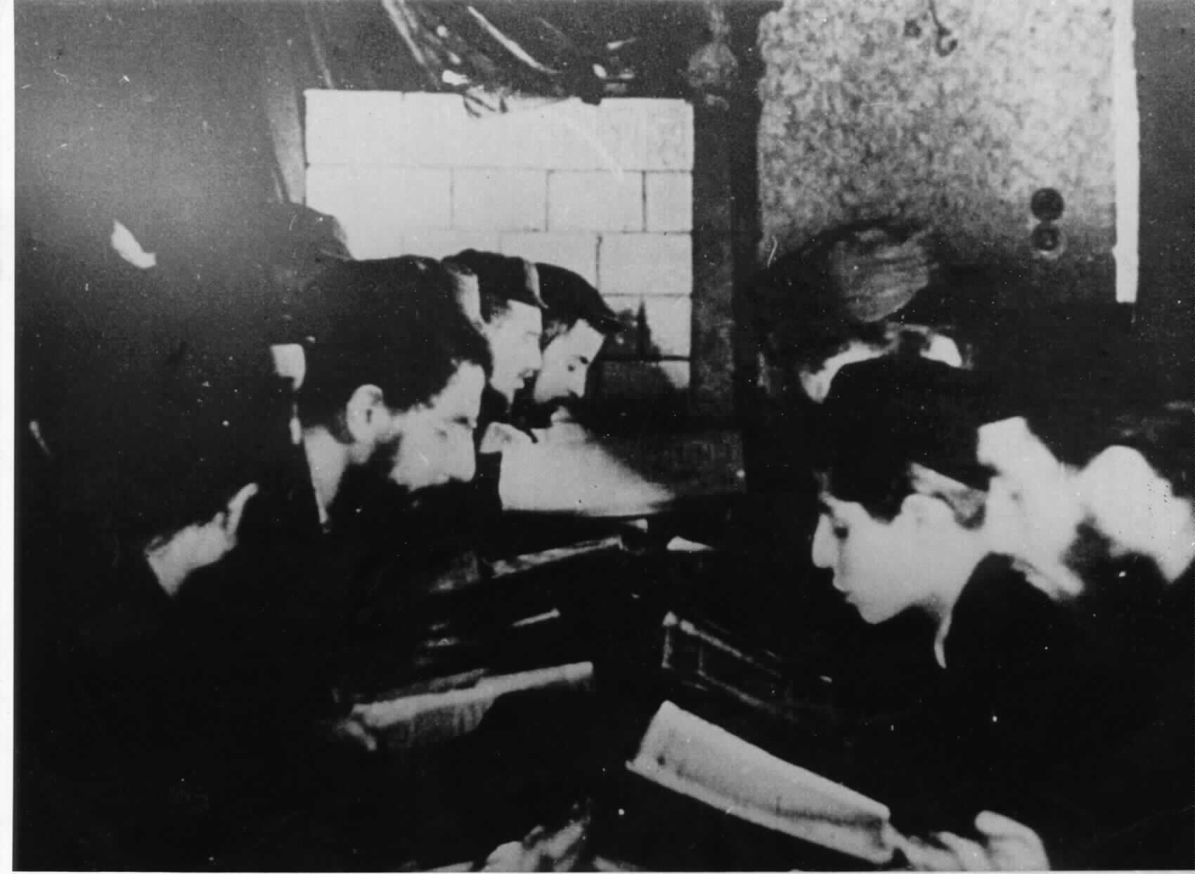 Jews immersed mind and soul in Torah study // Image courtesy of the Kiddush Hashem Archive