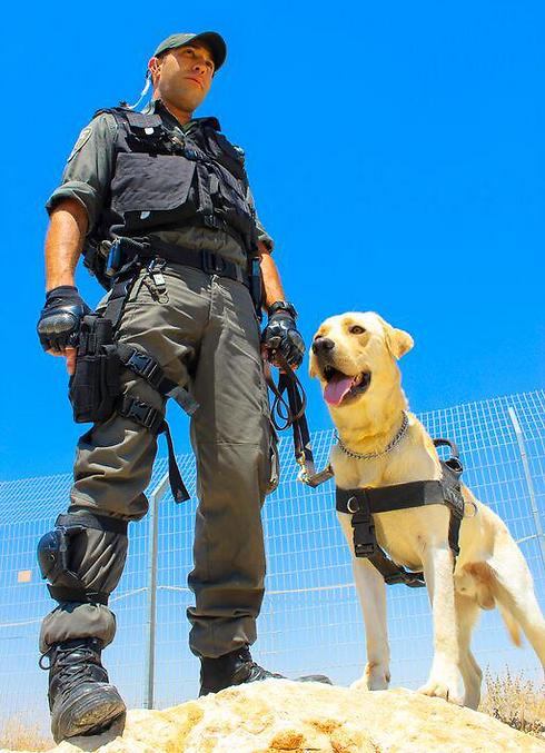רס"מ א' כהן עם כלבו, טאז (צילום: חטיבת דוברות המשטרה)