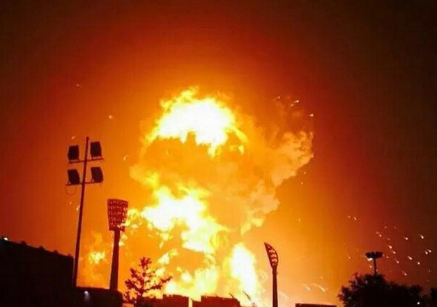 פיצוץ ענק בסין (צילום: טוויטר)