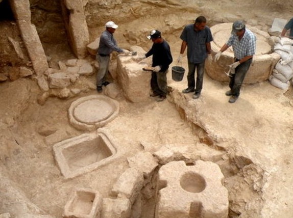 בית הבד שנחשף בחפירות רשות העתיקות במודיעין (צילום: רשות העתיקות)