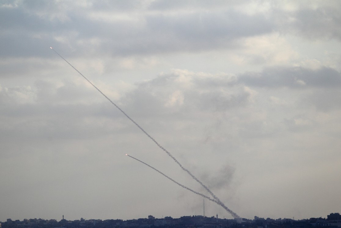 רקטות ששוגרו מרצועת עזה לישראל (צילום: פלאש 90)