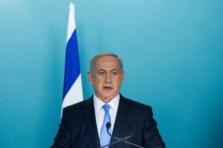 ראש הממשלה מדבר אתמול על השואה (צילום: מרים אלסטר / פלאש 90)