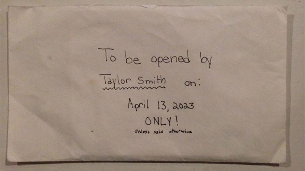 מכתבה של טיילור שנמצא זמן קצר לאחר מותה