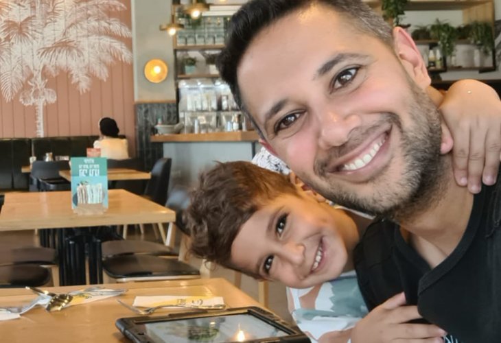 Yoav Melihi with his son Elroi Yoav Melihi with his son Elroi