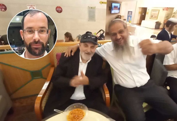In the circle: Eitan Alpert, Rabbi Azriel (Rabbi of Shatula) on the right In the circle: Eitan Alpert, Rabbi Azriel (Rabbi of Shatula) on the right