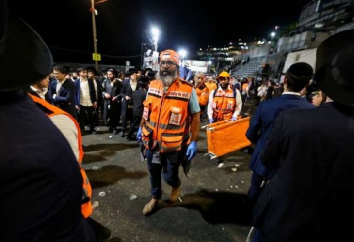 The scene of the disaster in Meron (Photo: David Cohen/Flash90)