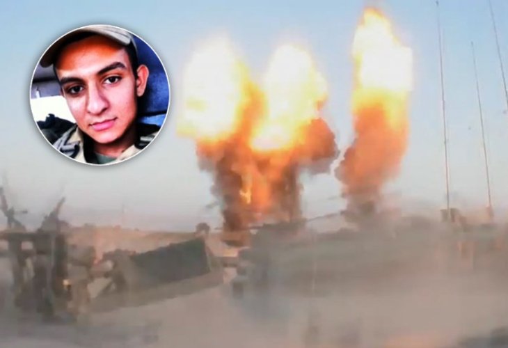 In the circle: Shimon Lugasi as a soldier