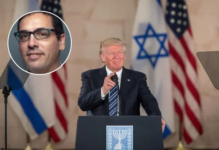 Trump (Photo: Flash90). In the circle: Dr. Kobi Bereda (Photo: Tal Gevoni).
