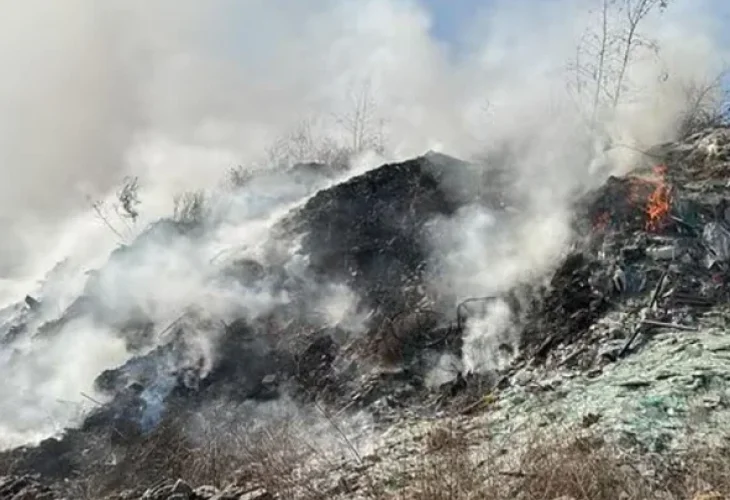 שריפת פסולת ביו"ש, ארכיון (צילום: המשרד להגנת הסביבה)