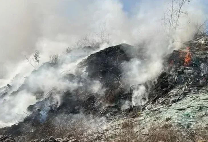 שריפת פסולת ביו"ש, ארכיון (צילום: המשרד להגנת הסביבה)