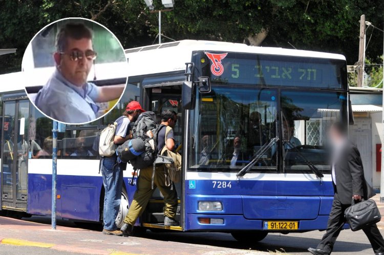 בעיגול נהג אוטובוס (צילום: פלאש 90)