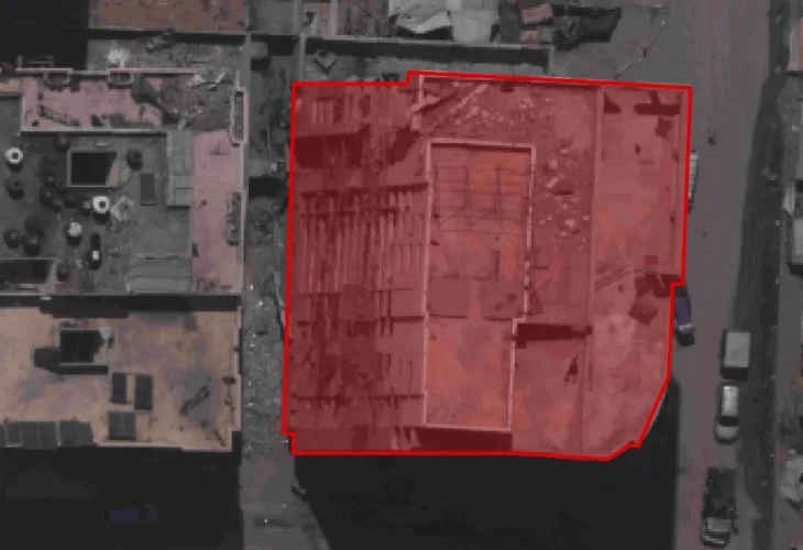 הבניין שהותקף בעזה (צילום: דובר צה״ל)