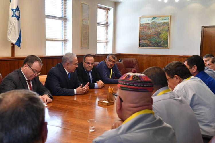 נתניהו בפגישה עם ראשי מועצות מהמגזר הדרוזי (צילום: קובי גדעון, לע"מ)