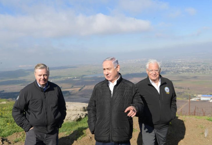 נתניהו וגרהאם ברמת הגולן, שלשום (צילום: עמוס בן גרשום, לע"מ)