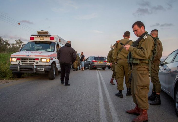 זירת הפיגוע הקודם שהתרחש בחודש שעבר במבוא דותן, אז נהרגו שני חיילים (צילום: מאיר וקנין, פלאש 90)