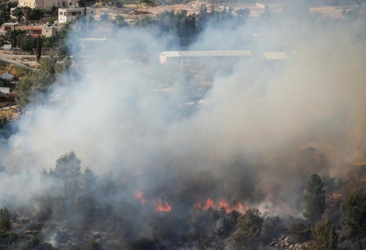 השריפה באבן ספיר (צילום: נועם רבקין פנטון, פלאש 90)