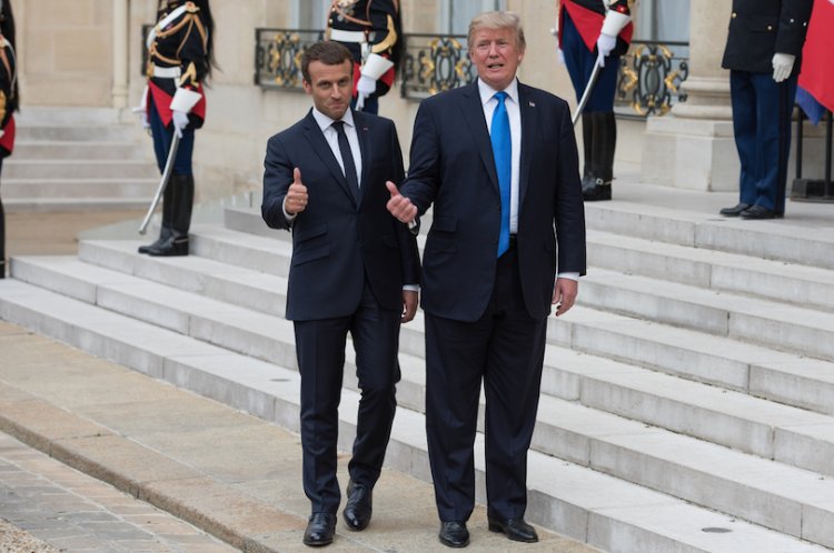 טראמפ ומקרון בארמון האליזה הצרפתי (צילום: שאטרסטוק)