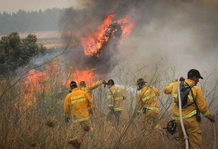 השריפה ליד המושב אדרת (צילום: נועם רבקין פנטון, פלאש 90)