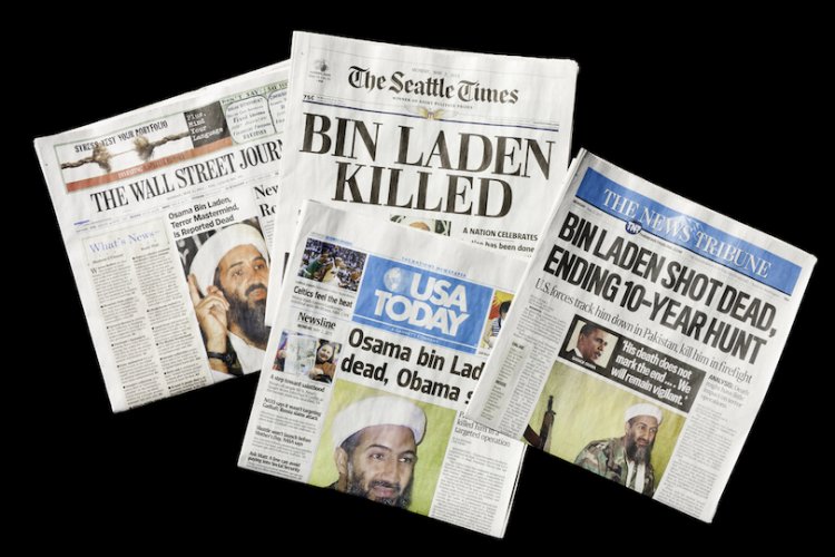 כותרות העיתונים המבשרות על מותו של בן לאדן האב (צילום: שאטרסטוק)