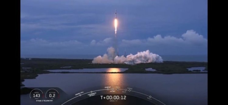 שיגור הלוויין (צילום מסך: SpaceX)