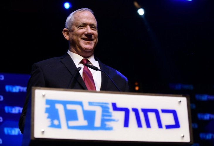 גנץ, הלילה (צילום: תומר נויברג, פלאש 90)