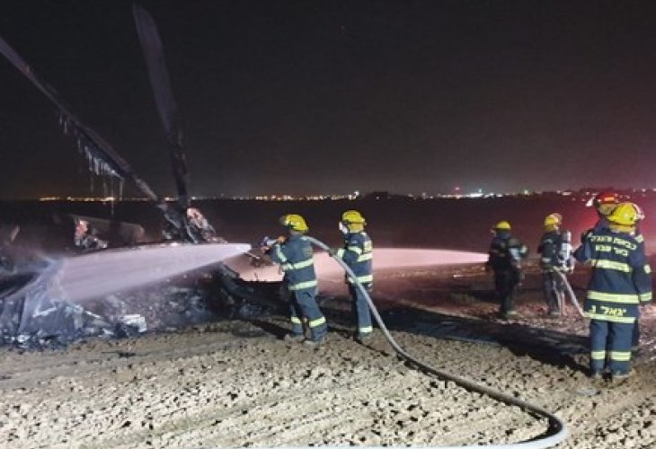 שרידי ה"יסעור" שעלה באש (צילום: תיעוד מבצעי כבאות והצלה)