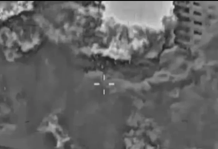 תיעוד התקיפה בעיר עזה (צילום: דובר צה״ל)