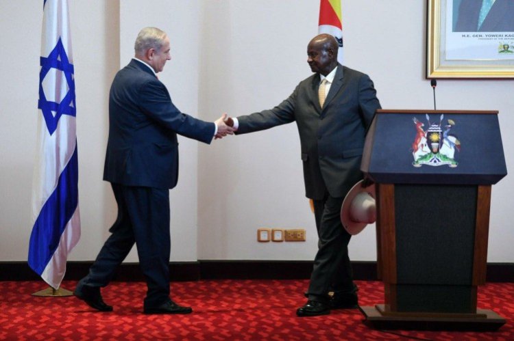 נתניהו ונשיא אוגנדה, אתמול (צילום: חיים צח, לע״מ)