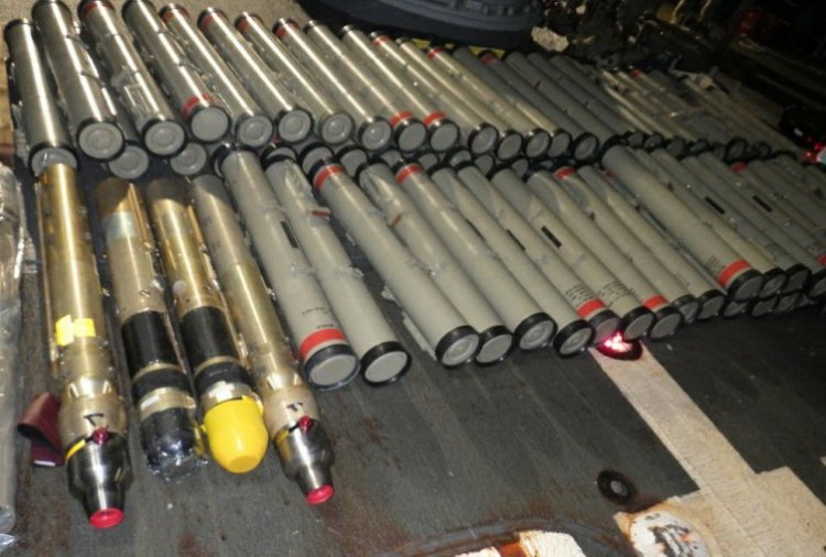 חלק מהנשק שנתפס (צילום: U.S. Naval Forces Central Command / U.S. 5th Fleet)