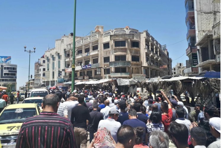 הפגנות נגד הממשלה בסוריה בעיר א-סווידא, החודש