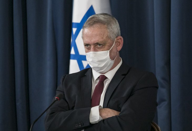 גנץ בישיבת הממשלה, אתמול (צילום: אוליבייה פיטוסי, פלאש 90)