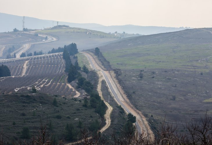 הגבול הלבנוני, בפברואר (צילום: דוד כהן, פלאש 90)