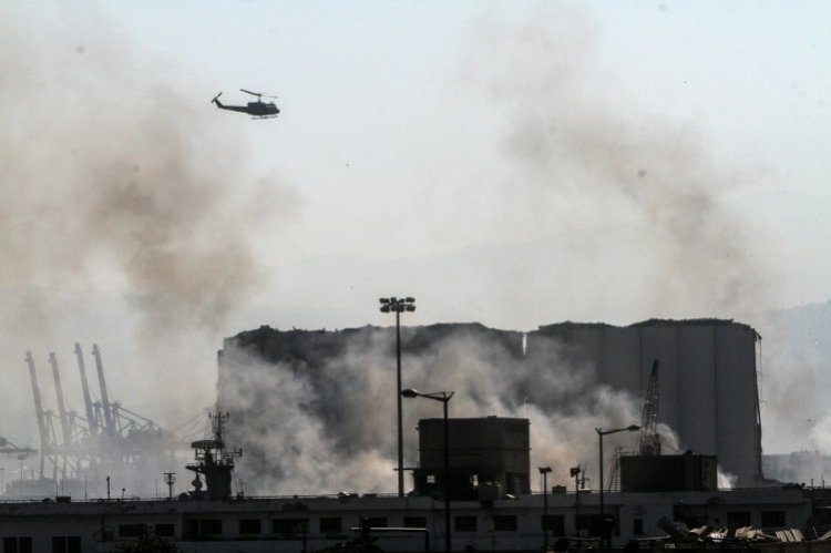 זירת הפיצוץ בנמל ביירות (צילום: Zaatari Lebanon/Flash90)