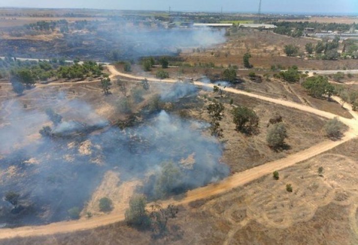 שרפות בעוטף עזה, היום (צילום: ביטחון אשכול)