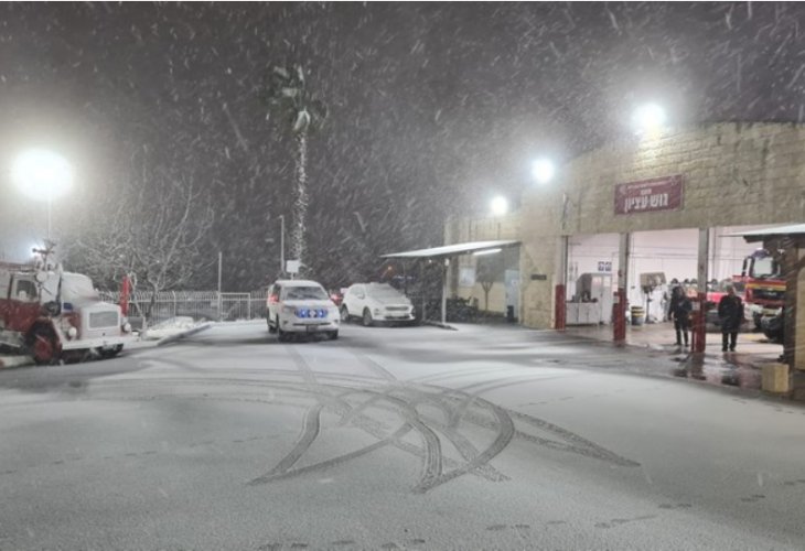 תחנת הכיבוי בגוש עציון, הערב (צילום: דוברות כבאות והצלה מחוז יו"ש)