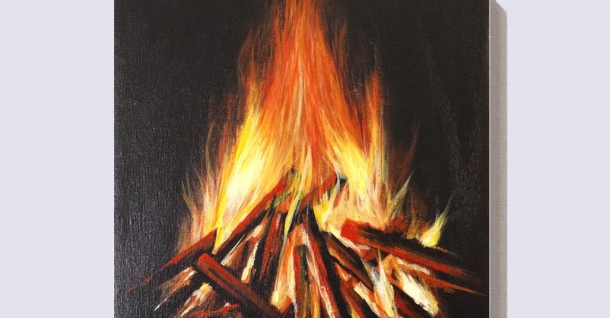 ציור באקריליק: איך מציירים אש בוערת אל תוך הלילה? - הידברות