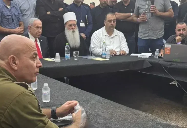 נתניהו ובכירי העדה הדרוזית (צילום: לשכת ראש הממשלה)