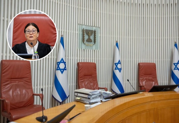 אולם בבית המשפט העליון, בעיגול: חיות (צילומים: יונתן זינדל, פלאש 90)