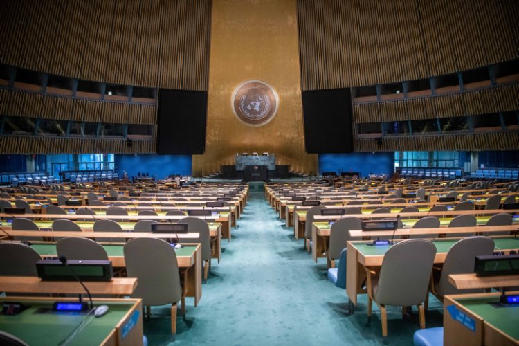 אולם העצרת הכללית של האו"ם (צילום: Arie Leib Abrams/Flash90)