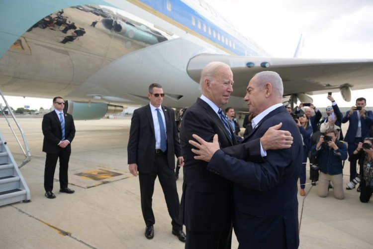 ביידן נוחת בישראל (צילום: אבי אוחיון, לע״ם)