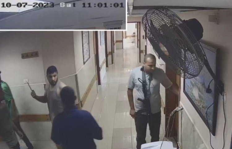 מחבלי חמאס מחוץ לחדר אליו הובא חטוף (קרדיט תמונות וסרטונים: דובר צה"ל)