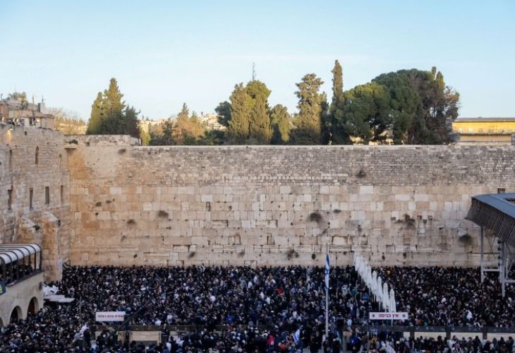 עצרת התפילה בכותל המערבי (צילום: חיים גולדברג, פלאש 90)