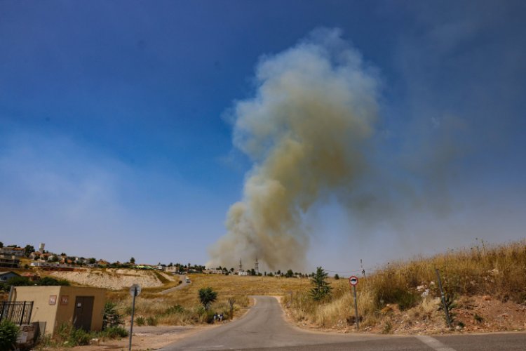 שריפה בצפת (צילום: David Cohen/Flash90)