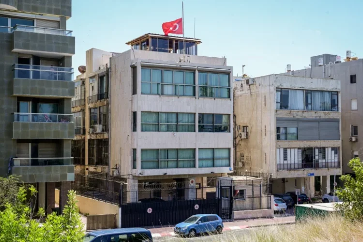 שגרירות טורקיה בישראל, הבוקר (צילום: Avshalom Sassoni/Flash90)