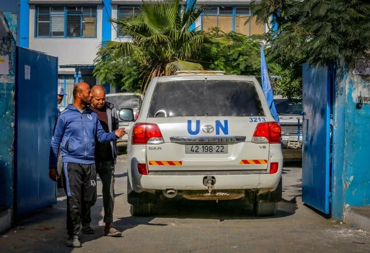 מטה אונר"א בדיר אל באלח, עזה (צילום: פלאש90)