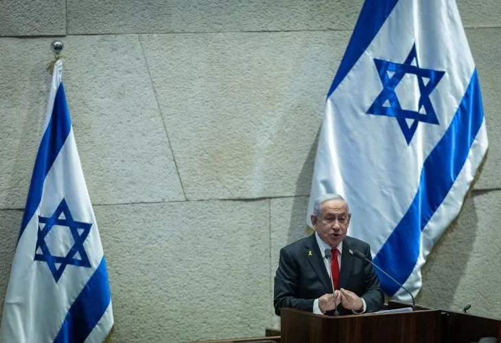 נתניהו היום בכנסת (צילום: יהונתן סינדל, פלאש90)